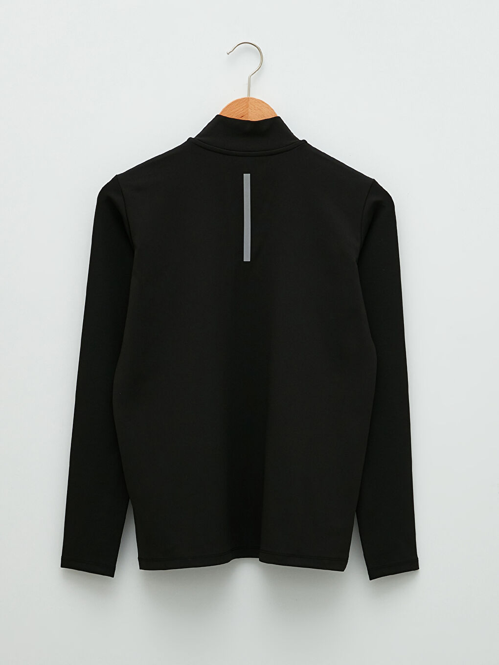 Siyah Dik Yaka Baskılı Uzun Kollu Kadın Outdoor Tişört-6