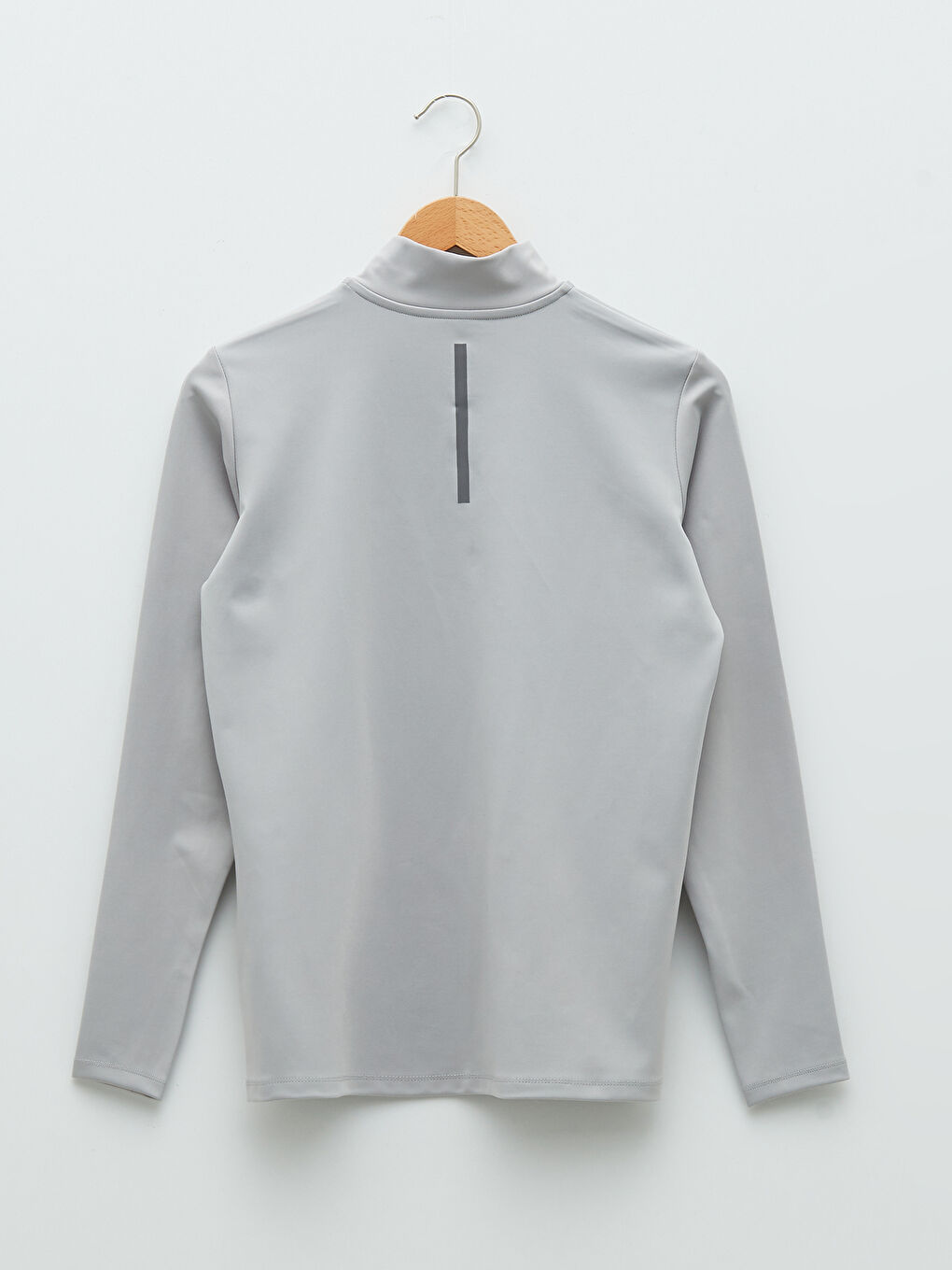 Gri Dik Yaka Baskılı Uzun Kollu Kadın Outdoor Tişört-6