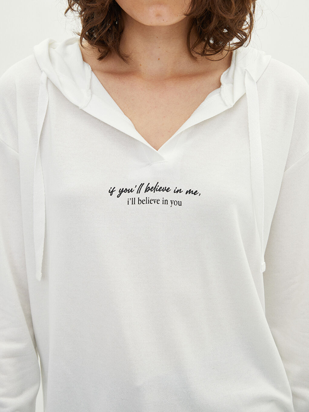 Hanorac Cu Mânecă Lungă Imprimat Cu Slogan pentru Femei-2