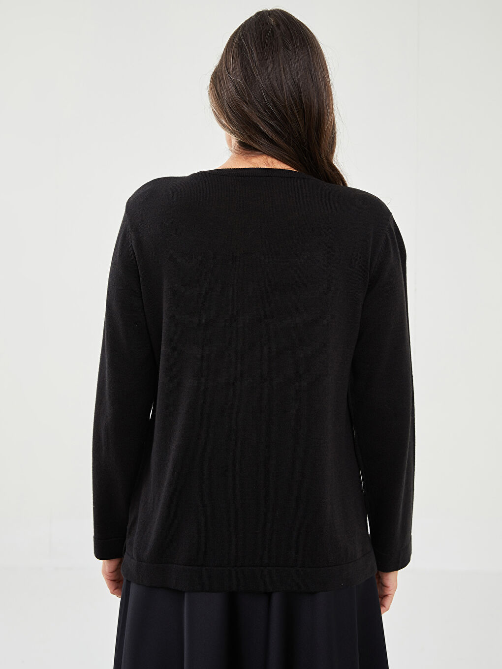 LCW Grace Rundhalsausschnitt Mit Strasssteinchen Verziert Für Damen Strickpullover -W1L236Z8-CVL