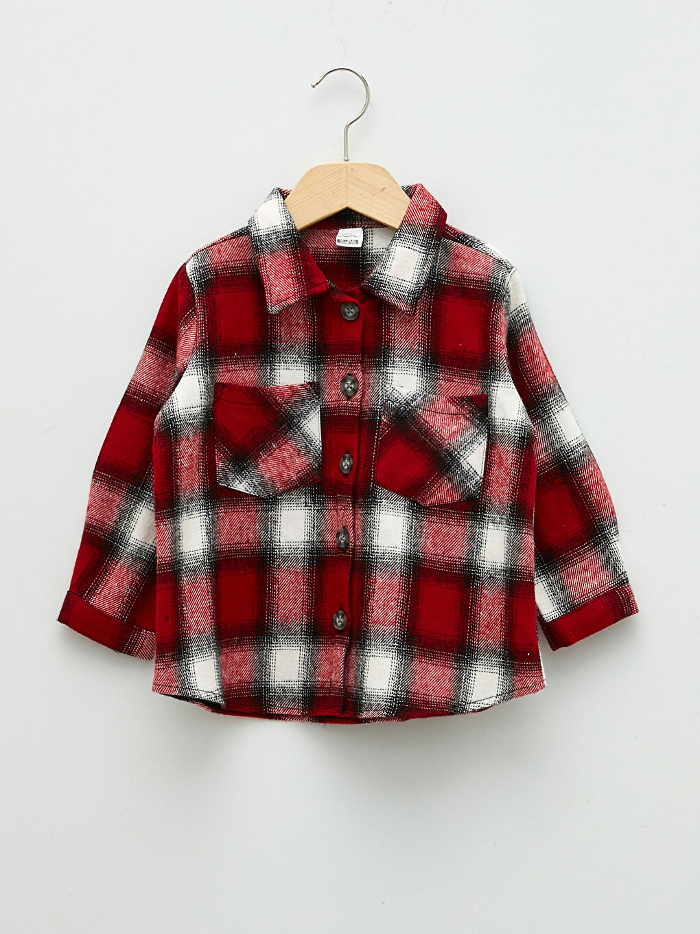 Chemise Bébé Fille en Coton à Motif Écossais à Manches Longues