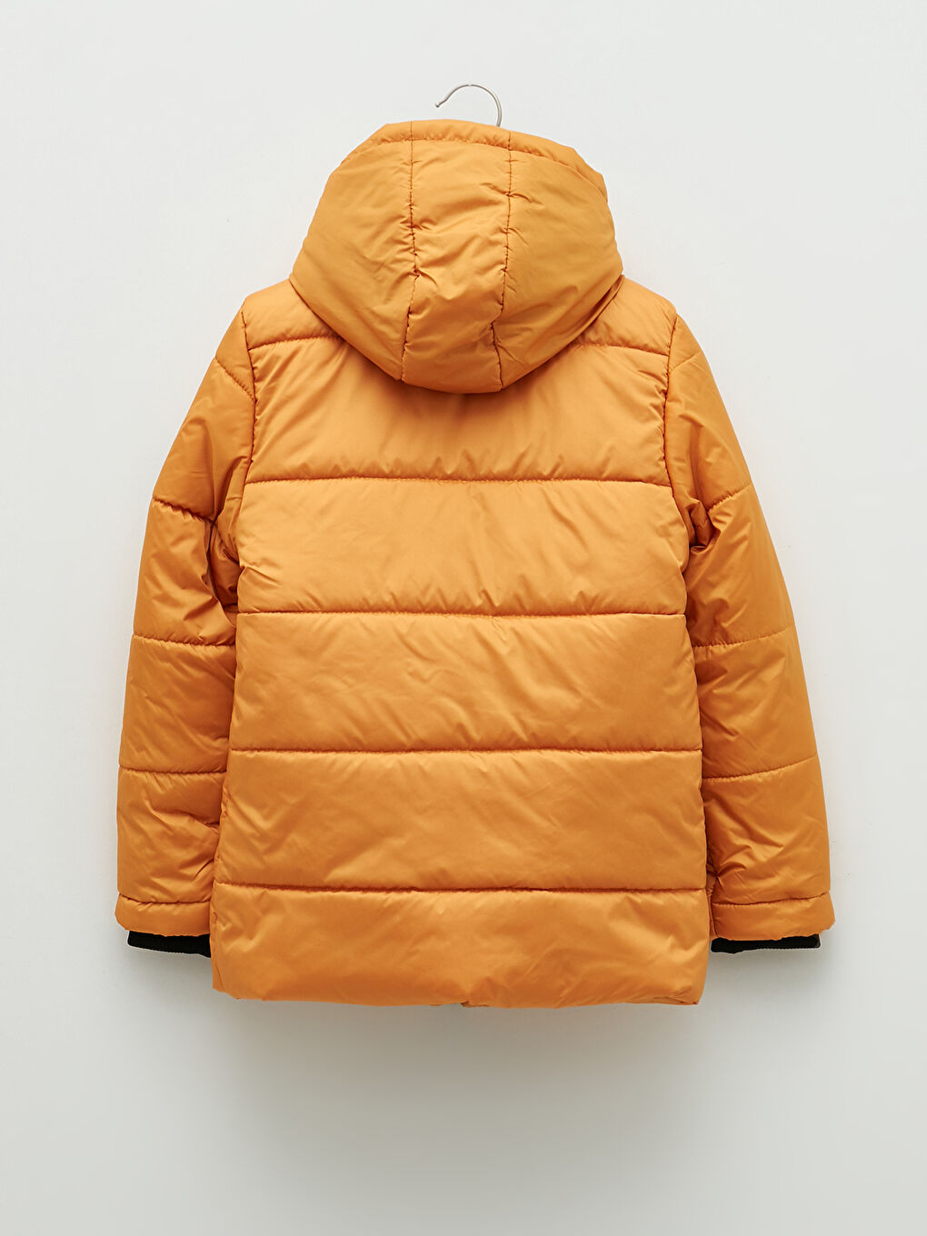 Kahverengi Kapüşonlu Erkek Çocuk Kalın Şişme Mont-1