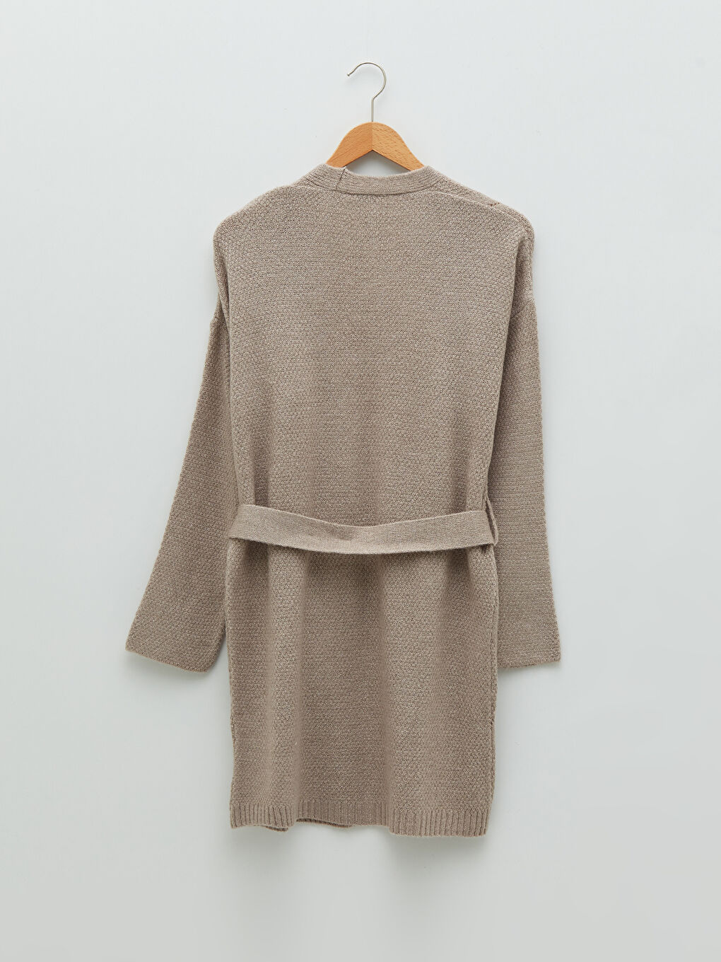 Shawl Collar Hole-Knitted Long Sleeve Women's Knitwear Cardigan-6