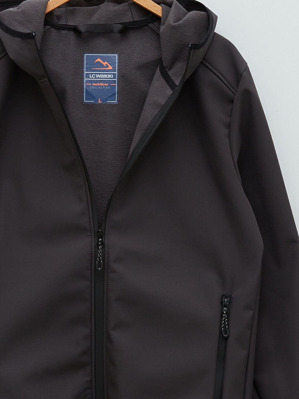 Antrasit Standart Kalıp Kapüşonlu Erkek Yağmurluk-8