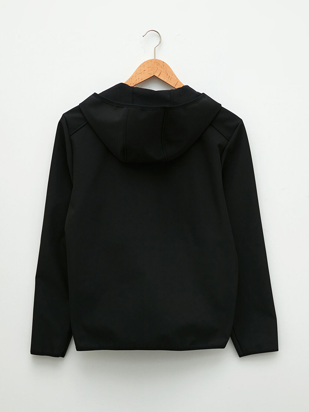 Siyah Standart Kalıp Kapüşonlu Erkek Yağmurluk-6