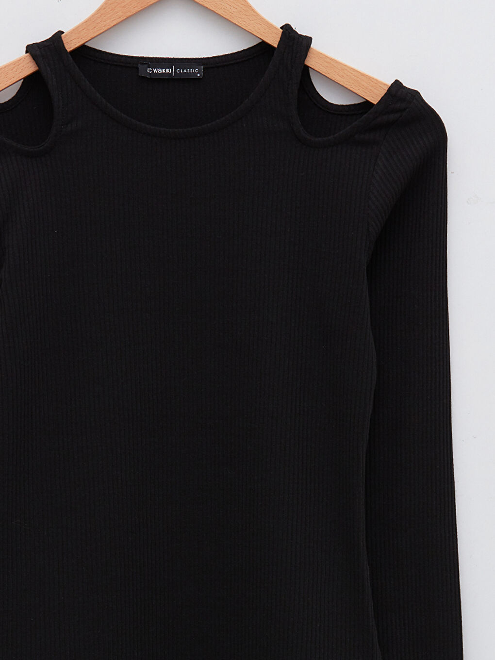 Crew Neck Flat Long Sleeve Camisole Fabric Women's T-Shirt-6