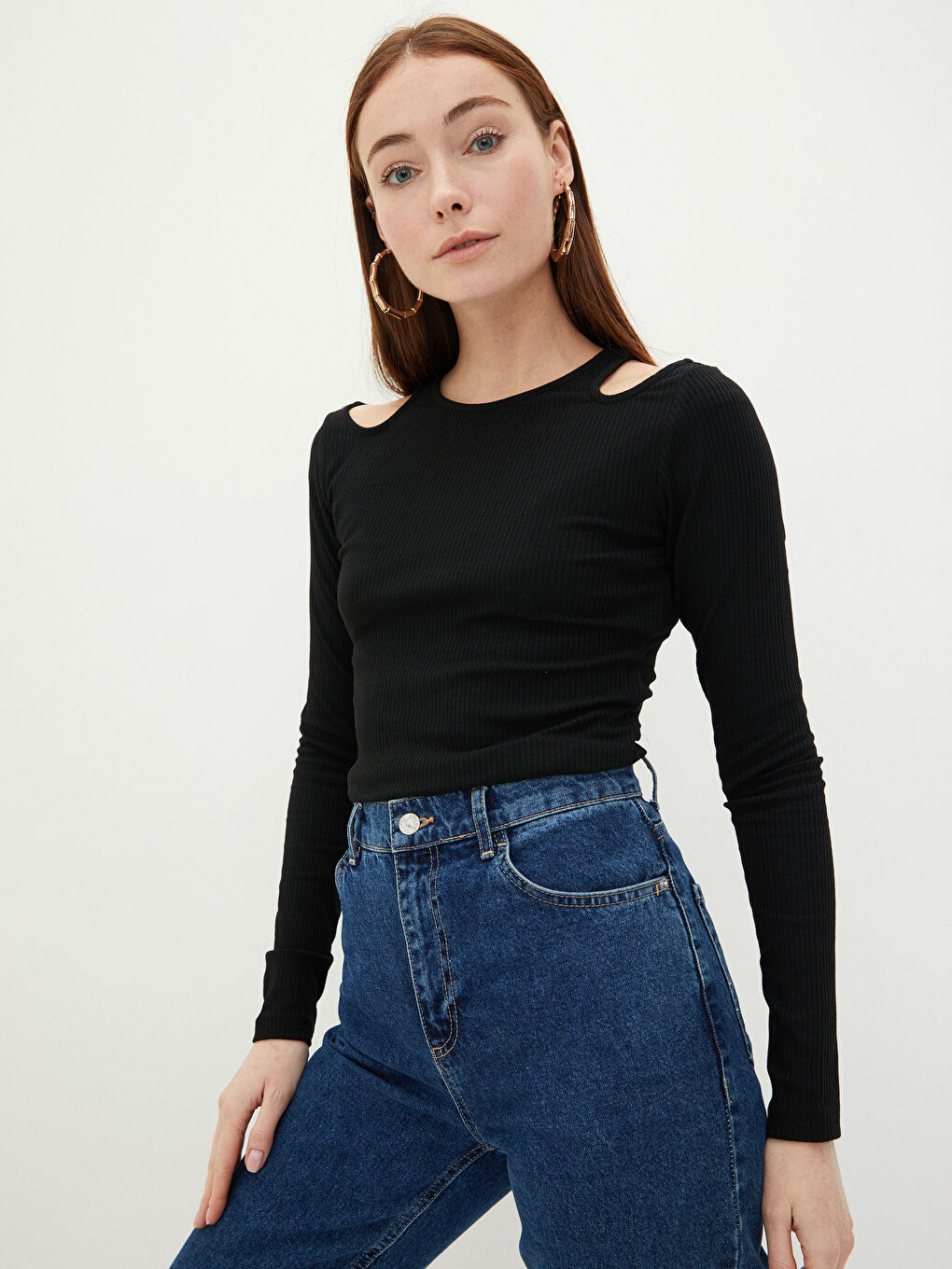 Crew Neck Flat Long Sleeve Camisole Fabric Women's T-Shirt