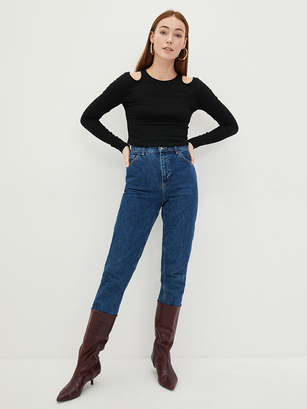 Crew Neck Flat Long Sleeve Camisole Fabric Women's T-Shirt-1