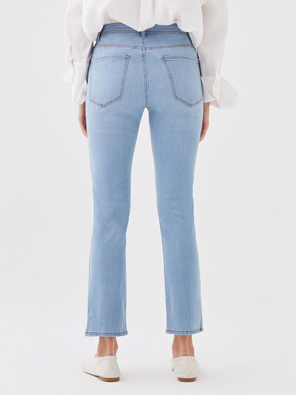 Женские джинсы слим-фит из обычного денима-4