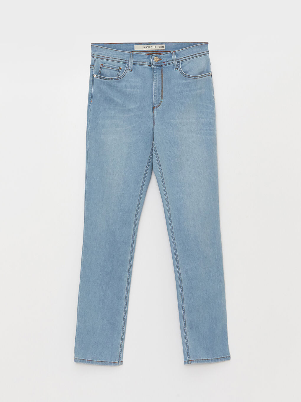 Женские джинсы слим-фит из обычного денима-5