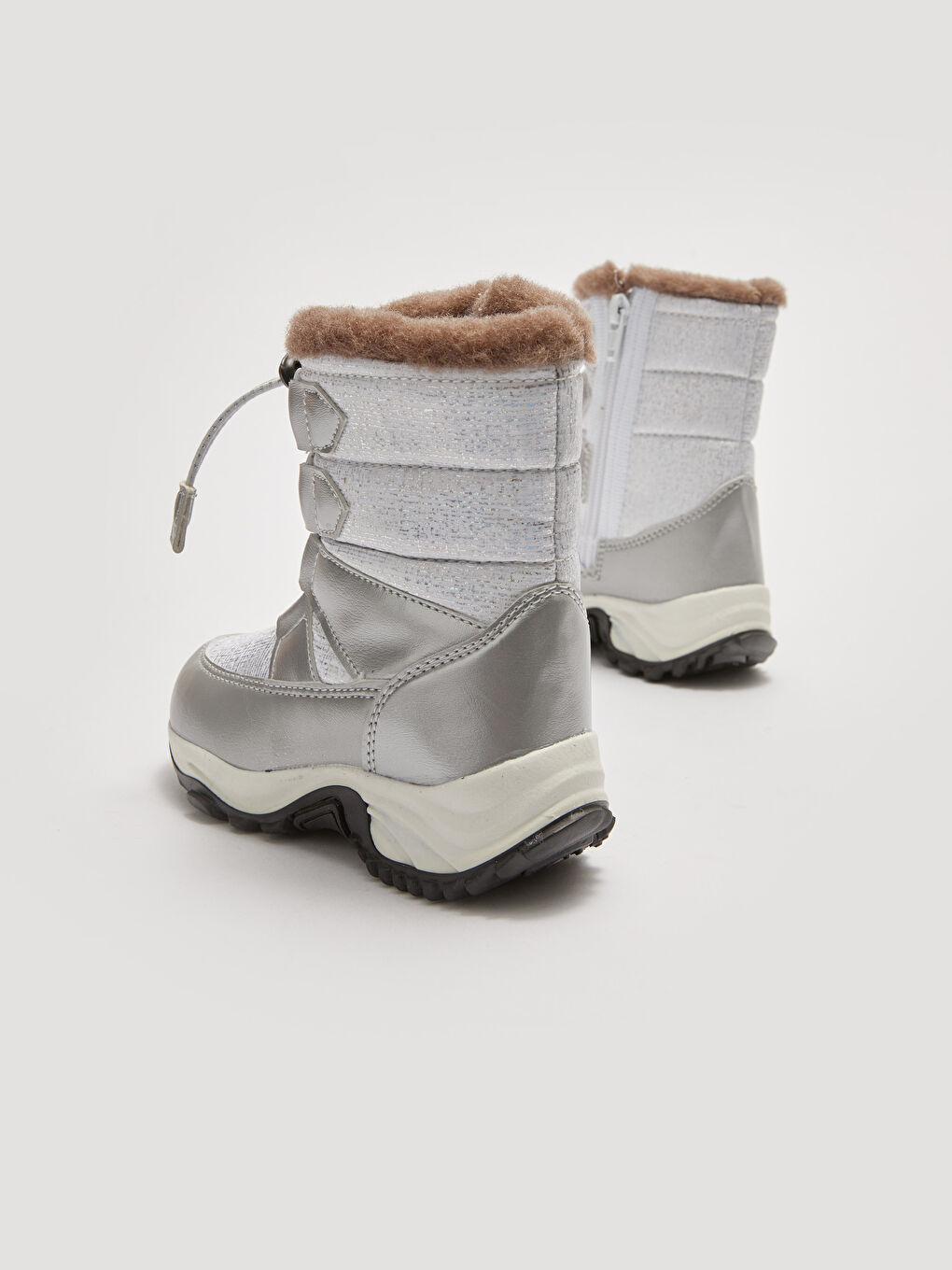 Ghete de Zăpadă pentru Bebeluși Fete cu Aspect de Piele Lucioasă, Șireturi Elastice și Închidere cu Fermoar, Căptușite cu Blană-6