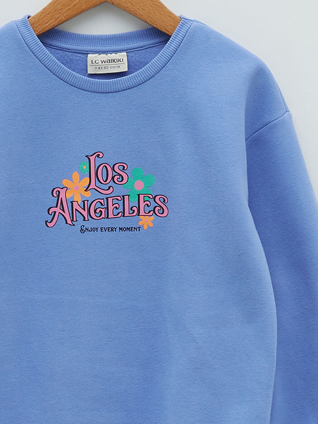 Mavi Bisiklet Yaka Baskılı Uzun Kollu Kız Çocuk Sweatshirt-2