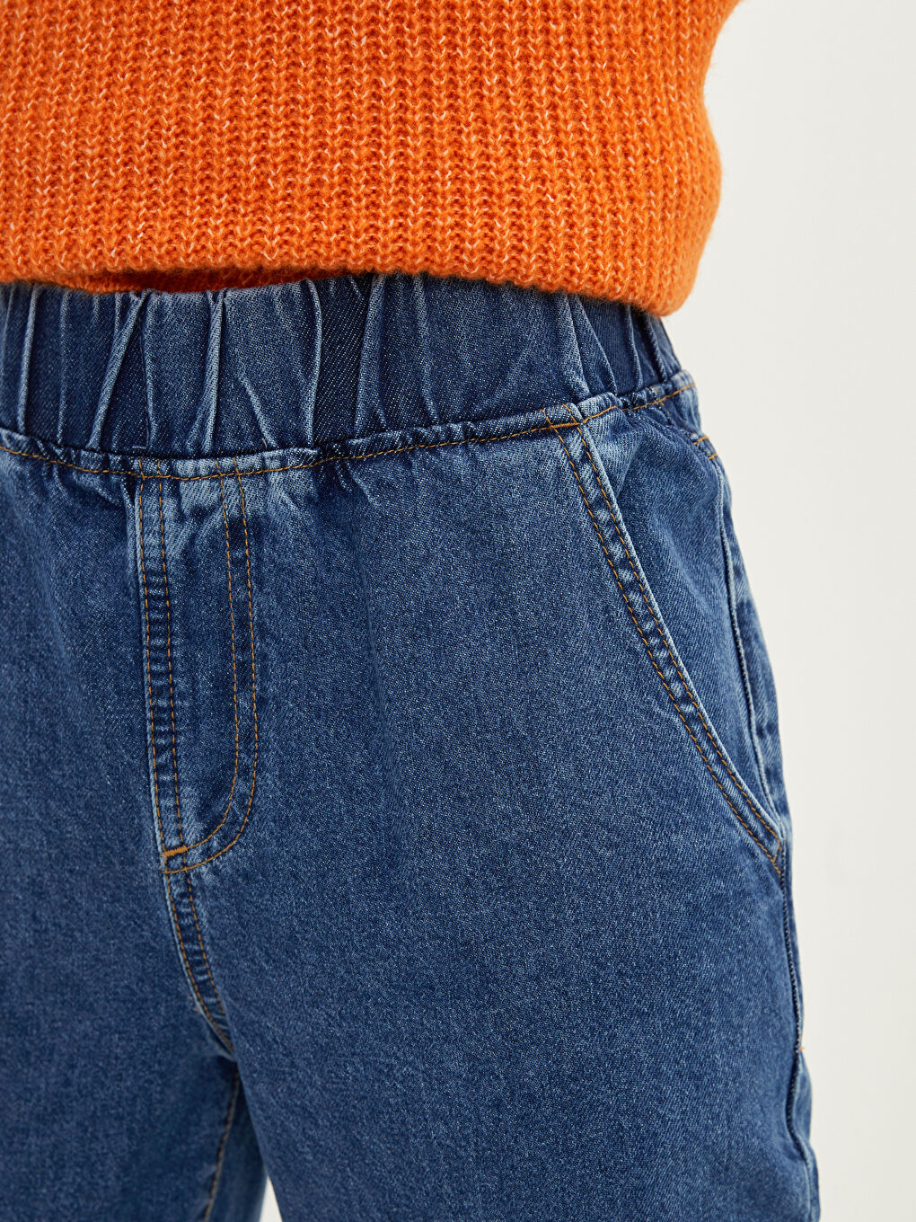 Джинсы Rodeo Женские Прямые С Карманами, Эластичной Талией и Удобной Посадкой-2