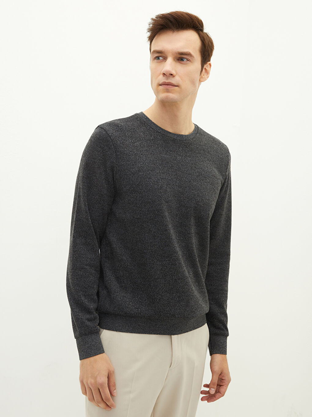 Crew Neck Long Sleeve Men's Sweatshirt-1