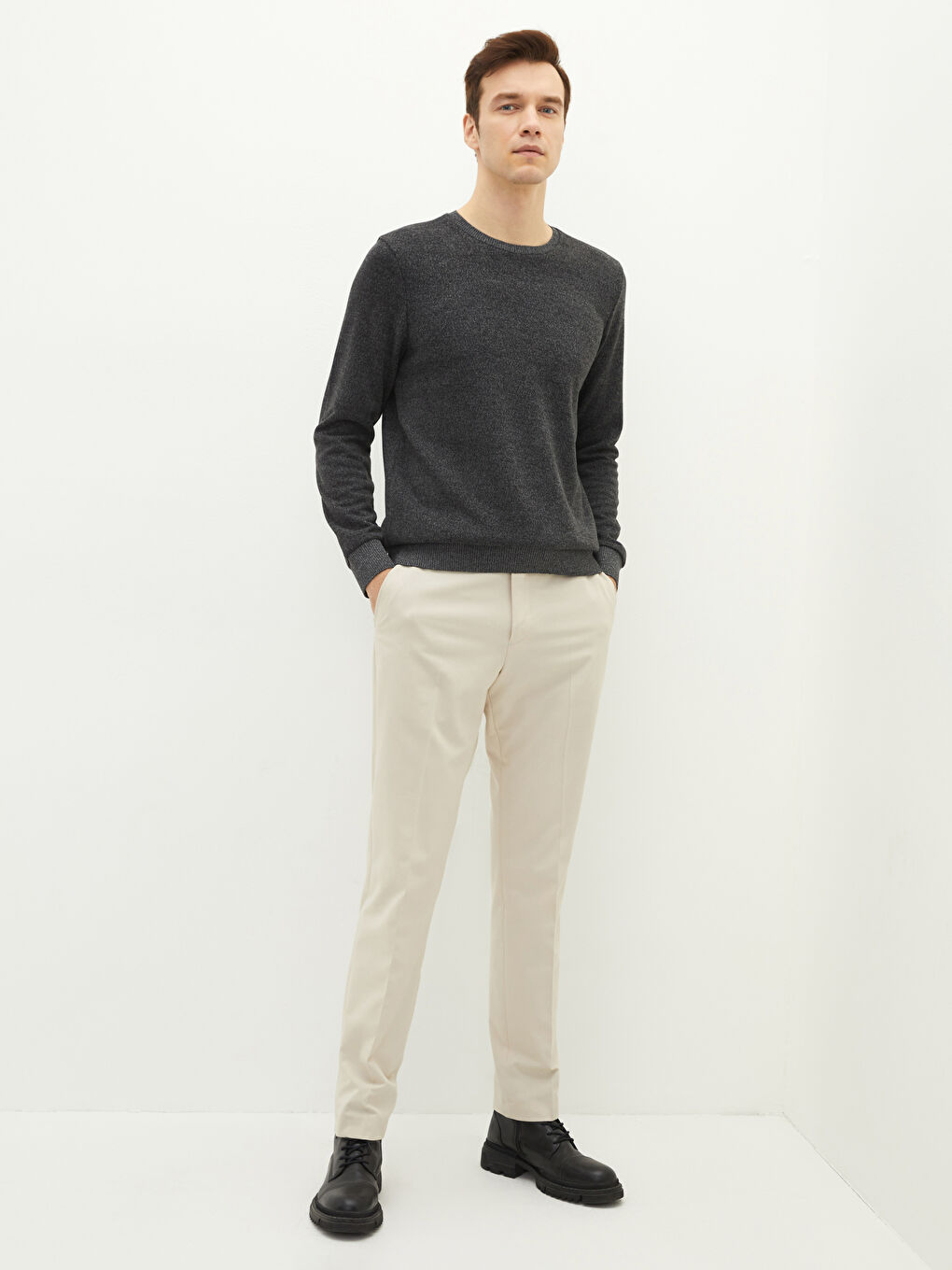 Crew Neck Long Sleeve Men's Sweatshirt-2