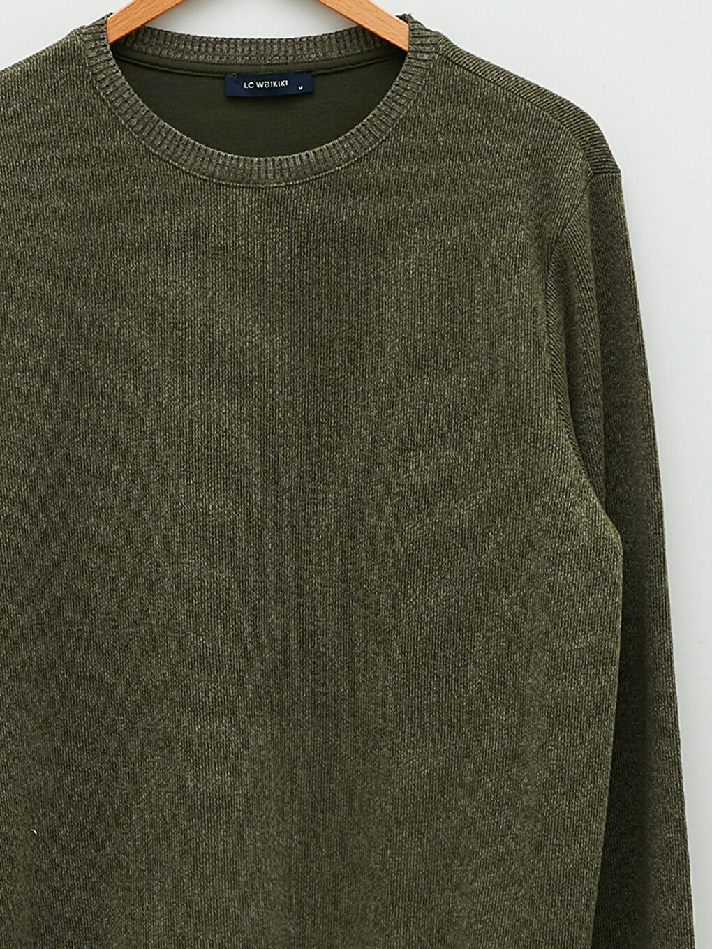 Haki Bisiklet Yaka Uzun Kollu Erkek Sweatshirt-7