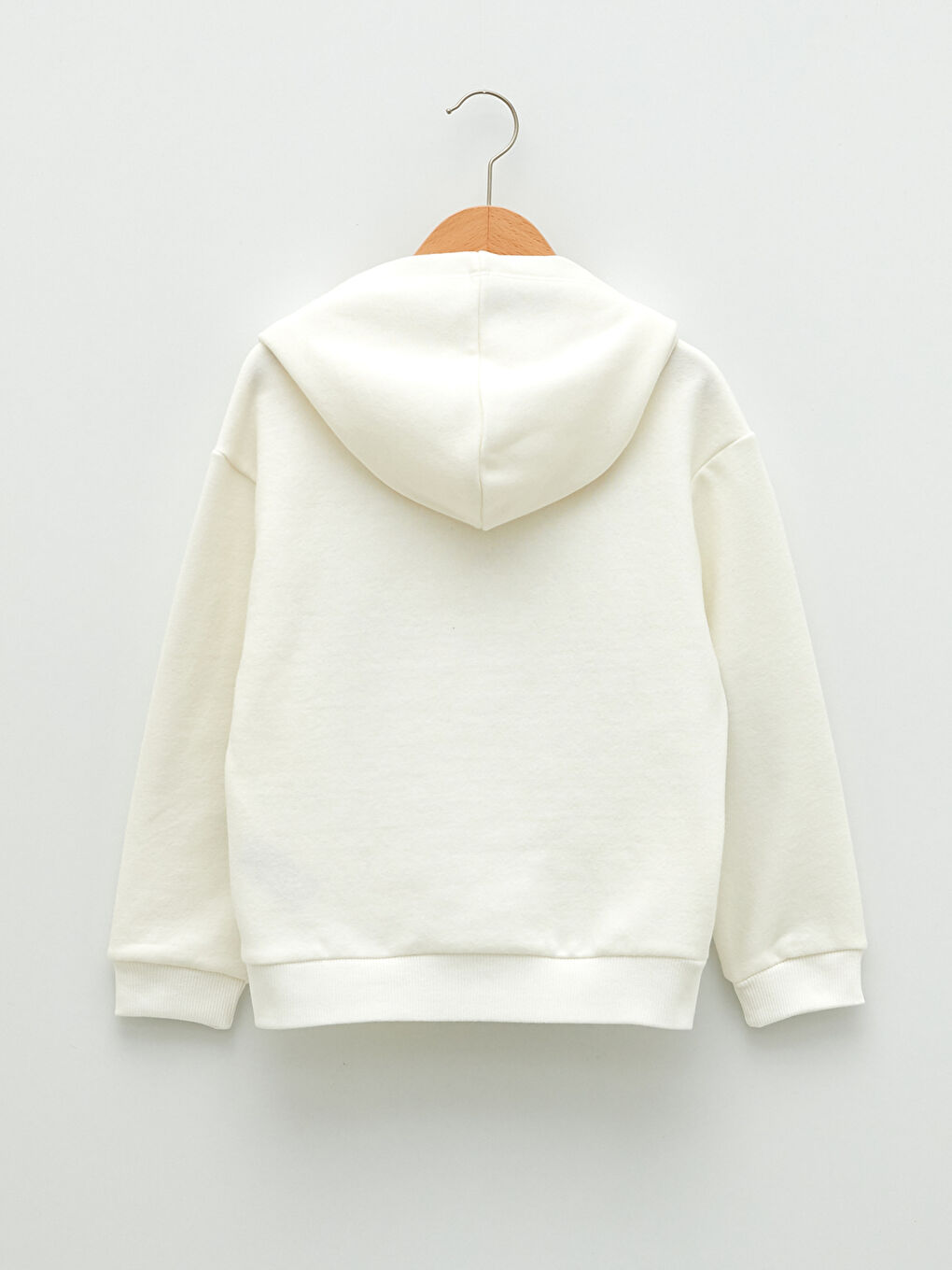 Ekru Kapüşonlu Dumbo Baskılı Uzun Kollu Kız Çocuk Sweatshirt-1