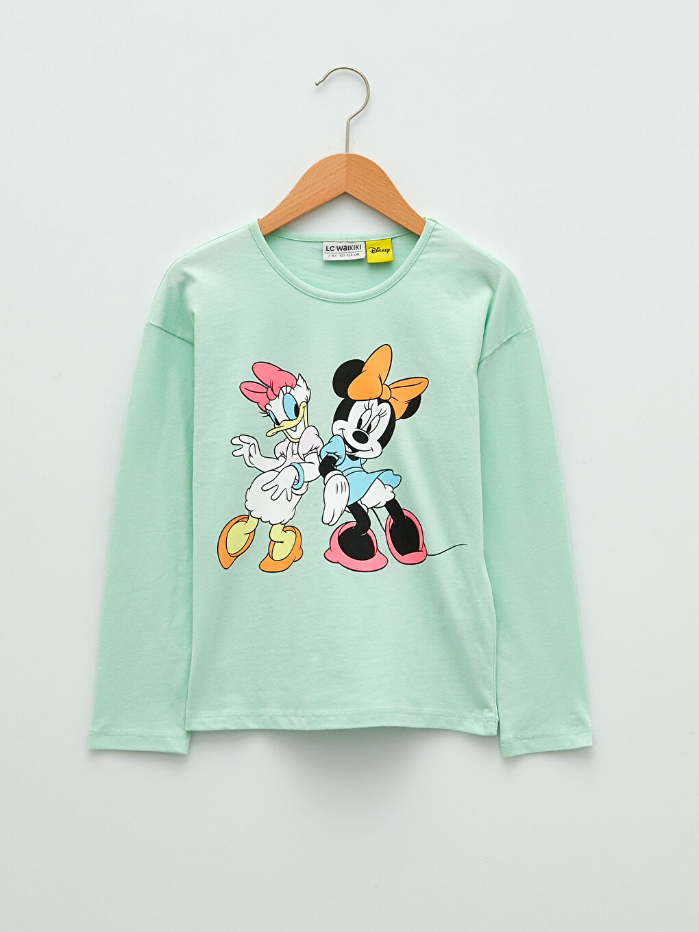 Crew Neck Disney Printed Long Sleeve Girls T-Shirt