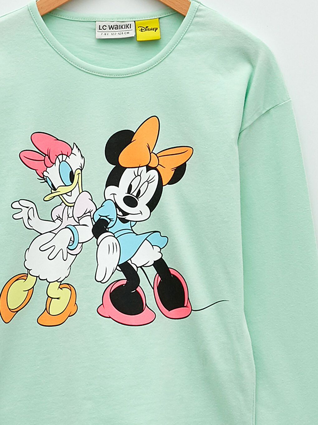 Crew Neck Disney Printed Long Sleeve Girls T-Shirt-2