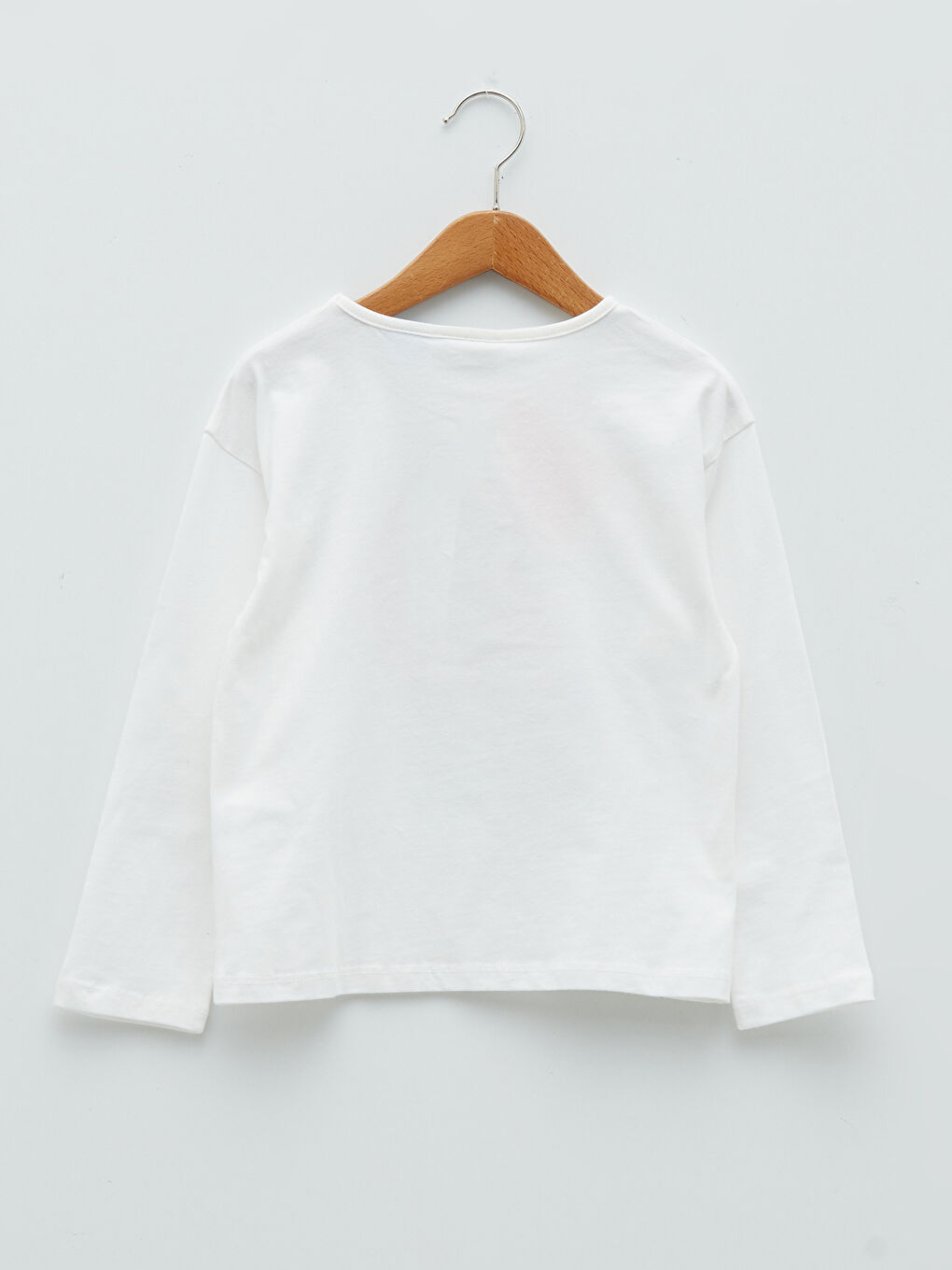 Crew Neck Elsa Printed Long Sleeve Cotton Girl T-shirt-1