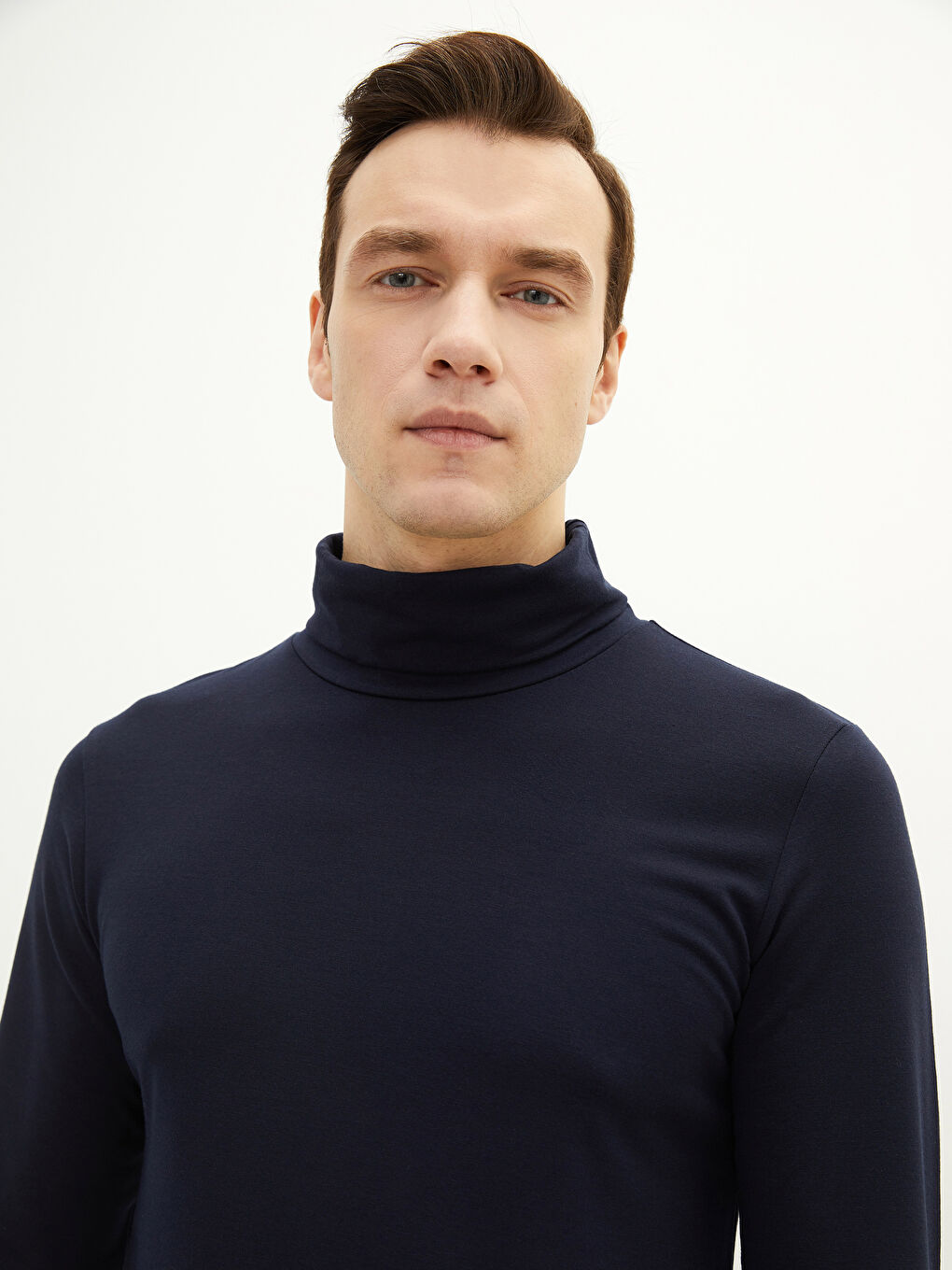 T-shirt à Manches Longues pour Hommes avec Col Roulé-2