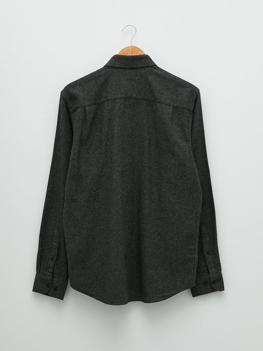 Bej Regular Fit Uzun Kollu Armürlü Erkek Gömlek-6