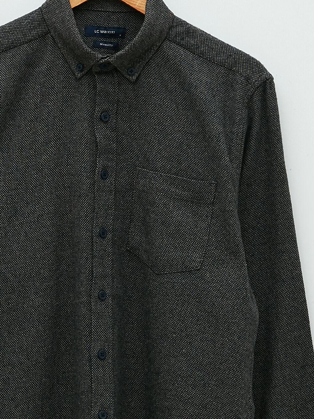 Bej Regular Fit Uzun Kollu Armürlü Erkek Gömlek-7