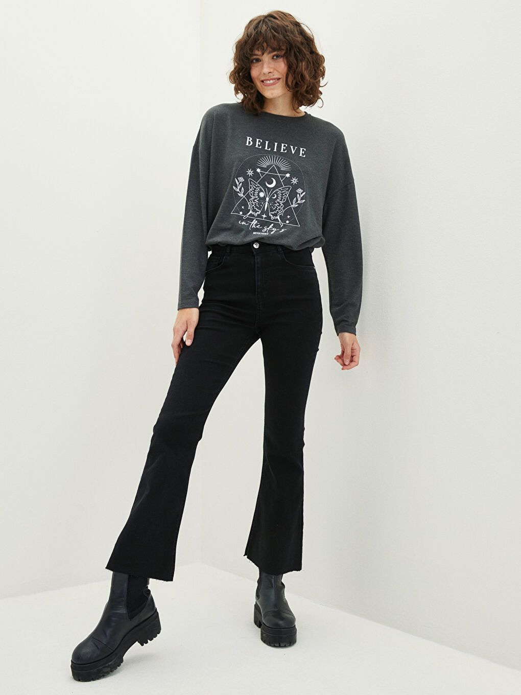 High Waist Mars Flare Women's Jeans-1