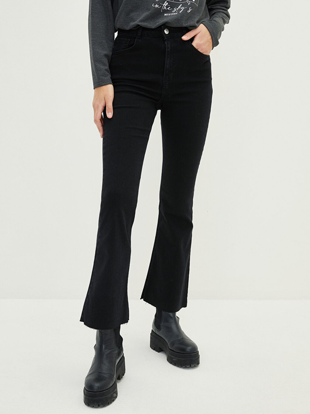 High Waist Mars Flare Women's Jeans-2