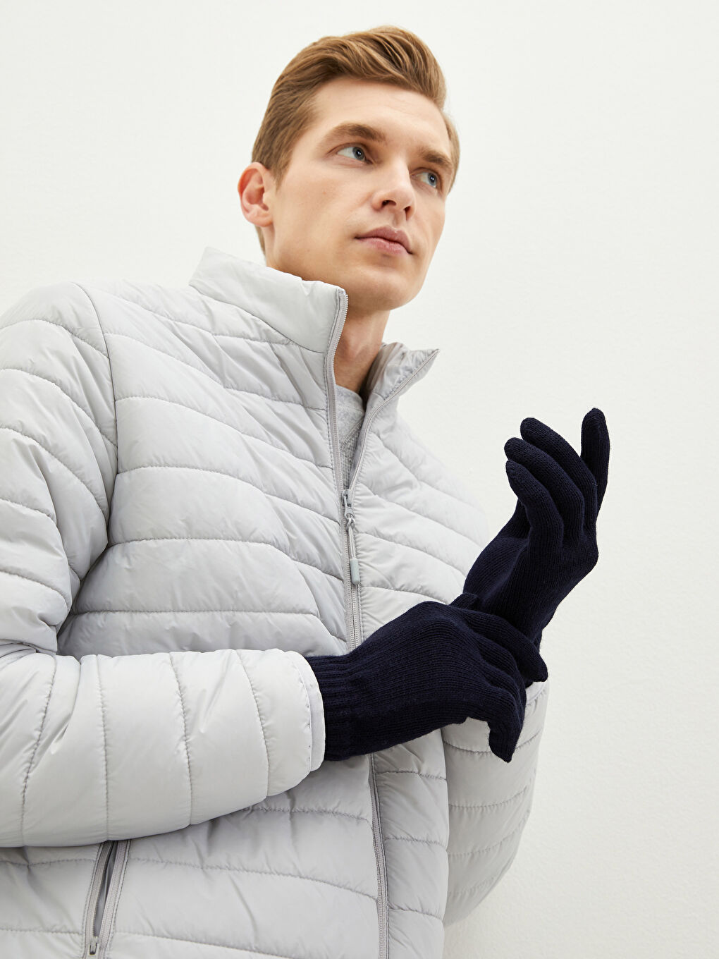 Однотонные Мужские Трикотажные Перчатки