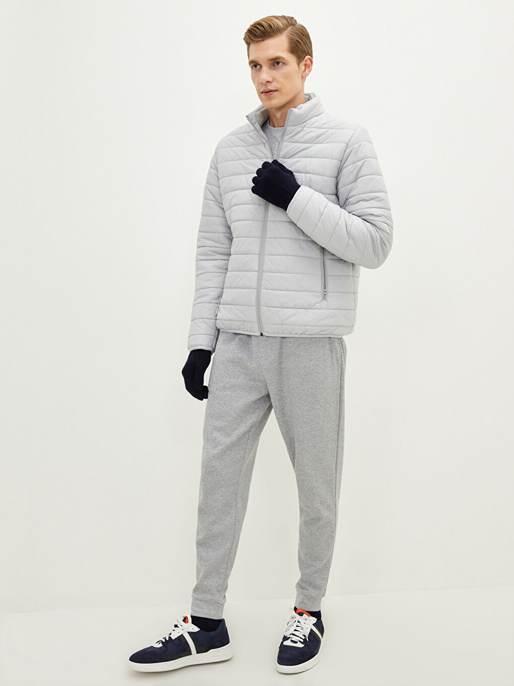 Однотонные Мужские Трикотажные Перчатки-1