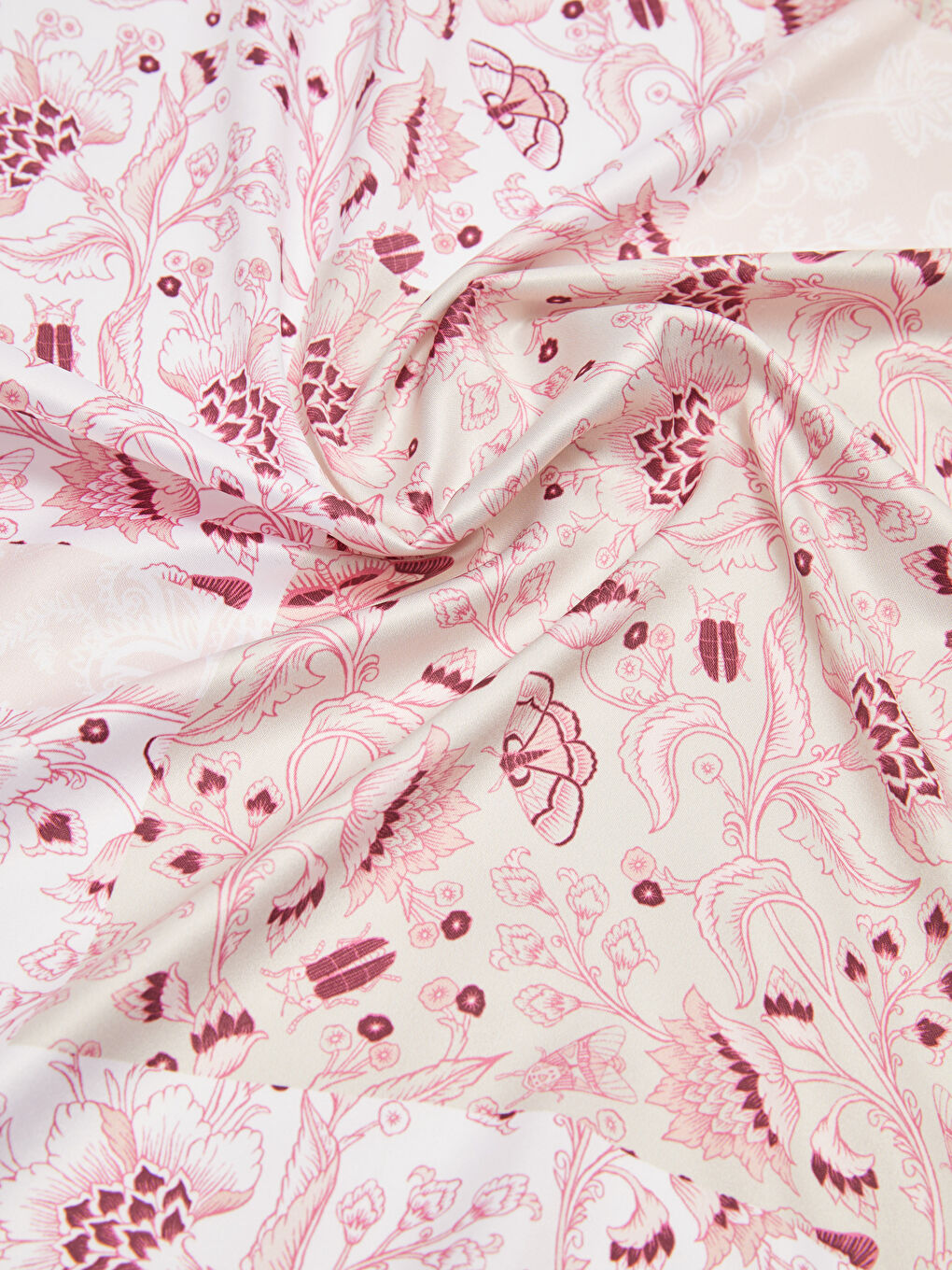 Pembe Çiçek Desenli Kadın Bandana-4