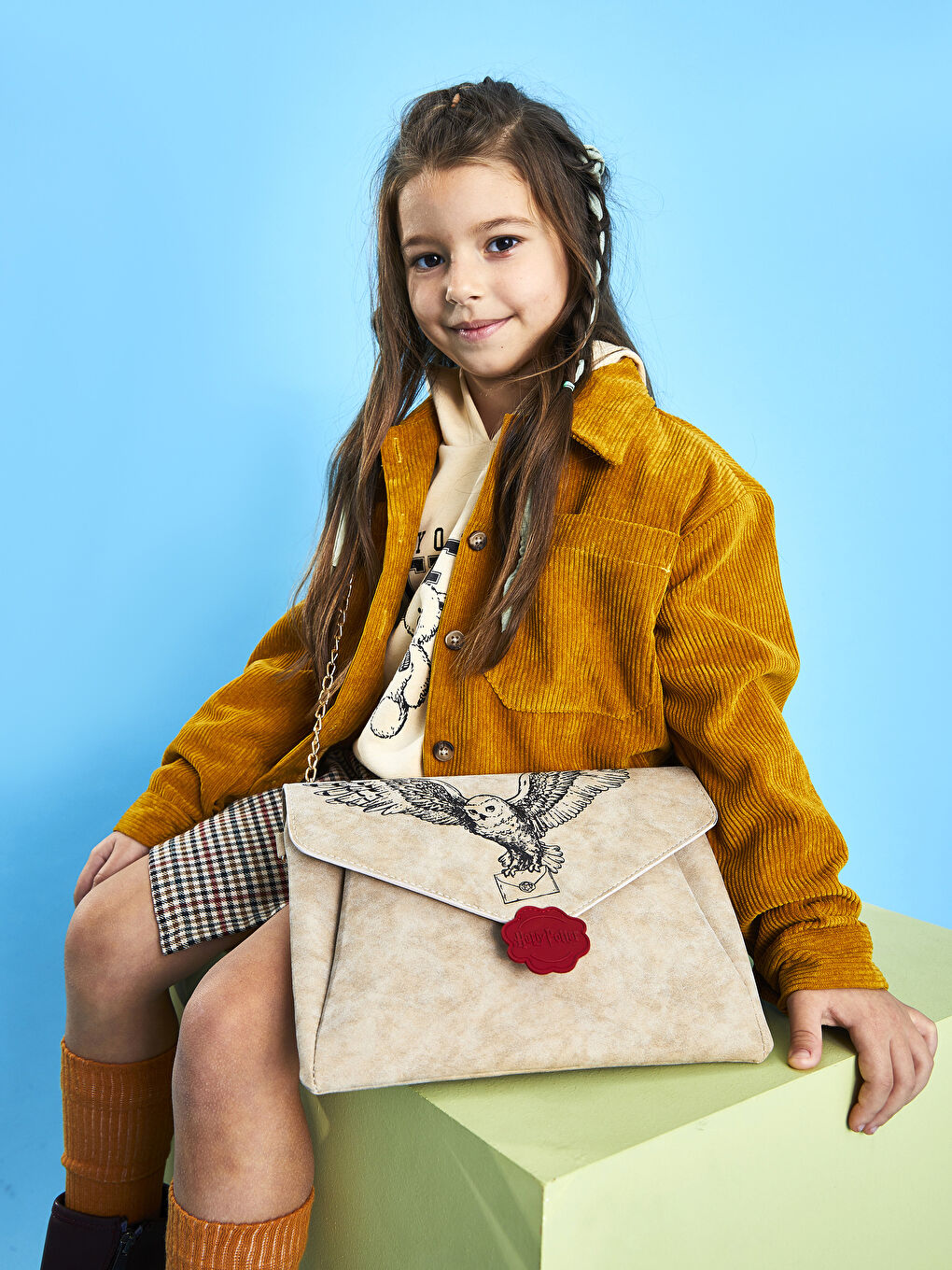 Ekru Kız Çocuk Deri Görünümlü Harry Potter Lisanslı Çapraz Çanta