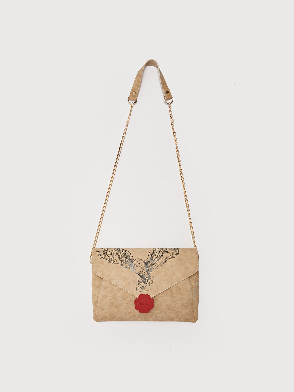 Ekru Kız Çocuk Deri Görünümlü Harry Potter Lisanslı Çapraz Çanta-1