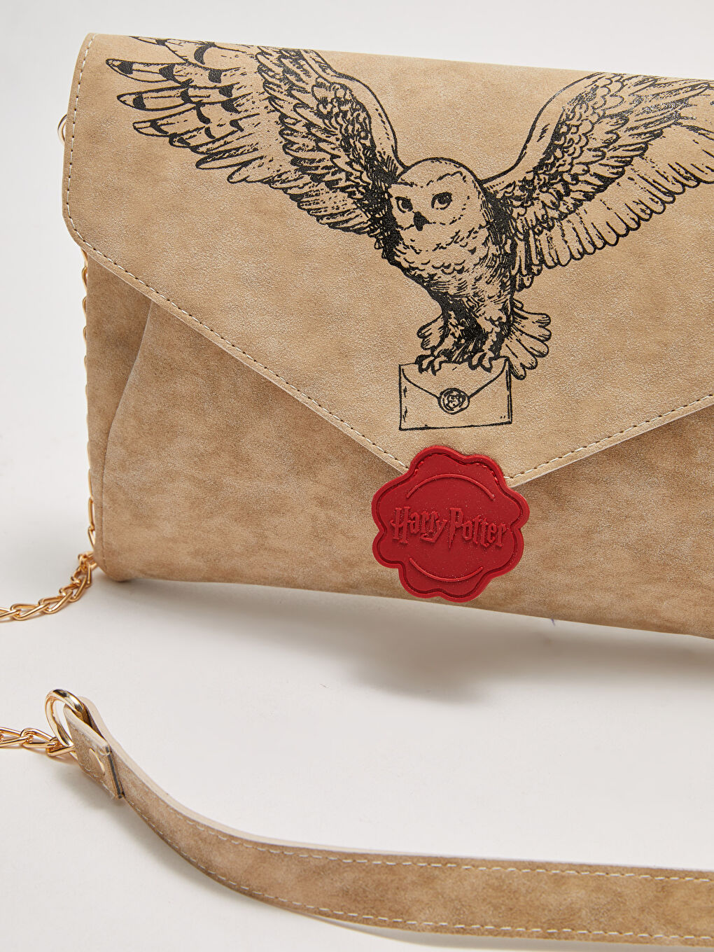 Ekru Kız Çocuk Deri Görünümlü Harry Potter Lisanslı Çapraz Çanta-3
