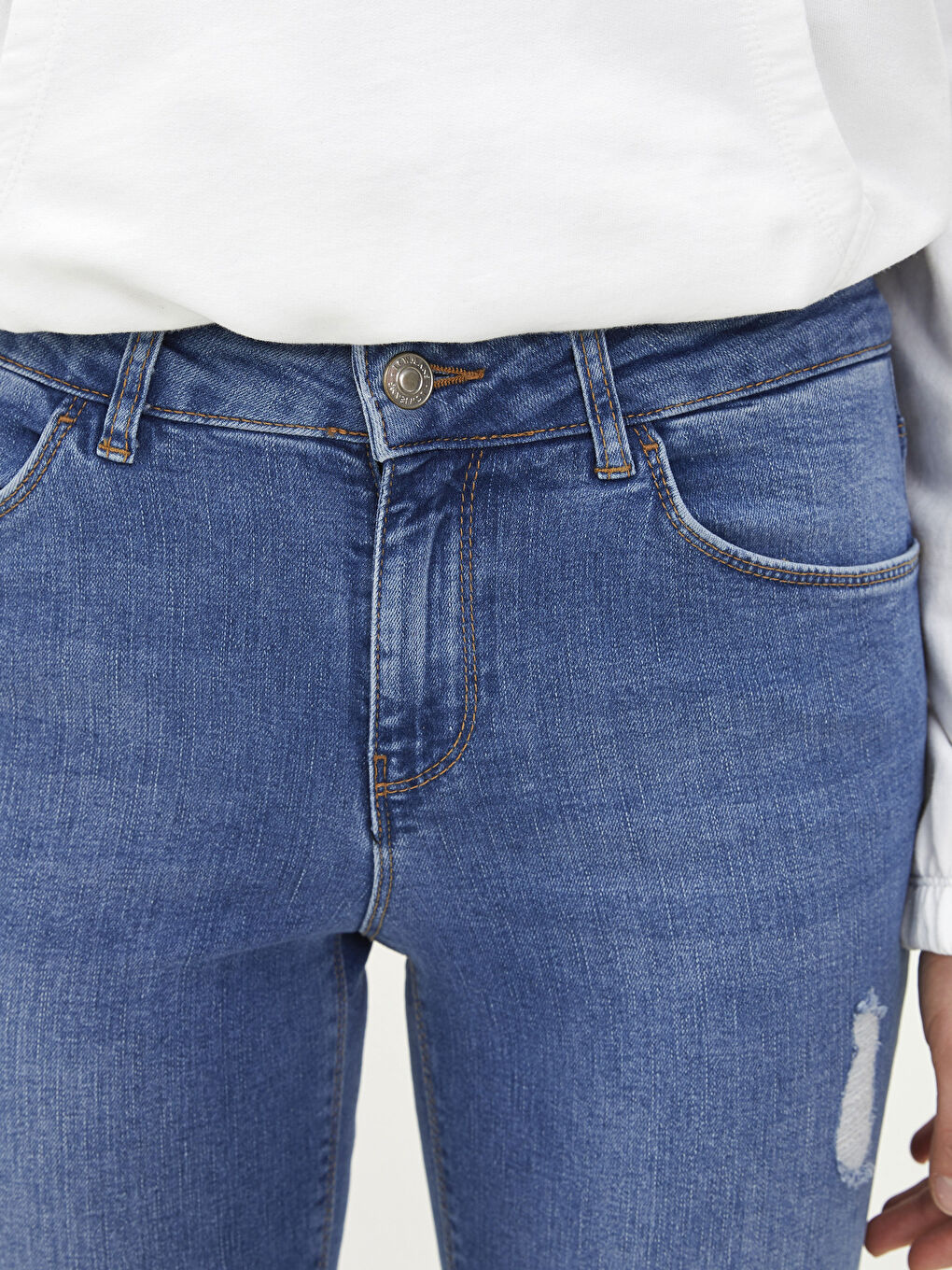 Normal Waist Mercury Skinny Fit Pocket Detailed Rodeo Women's Jean Pants-3