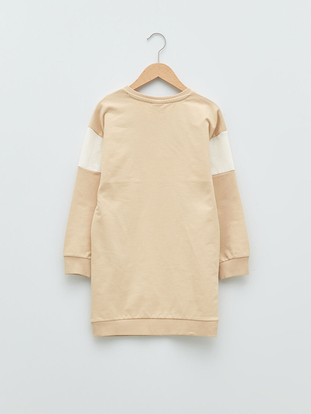 Crew Neck Printed Long Sleeve Girls' Dress-1