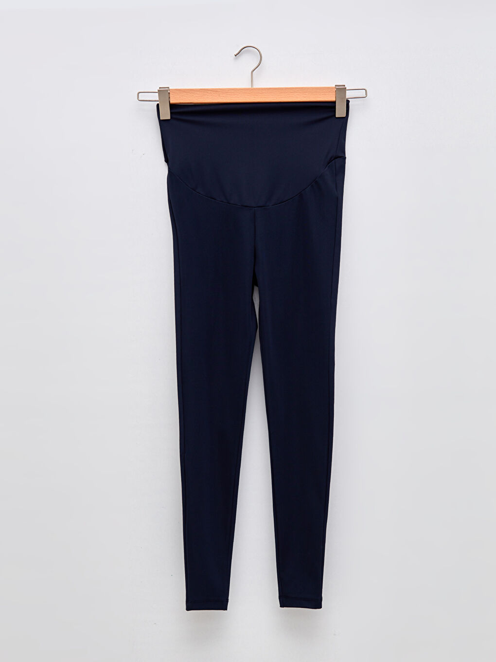 Elastic Waist Plain Maternity Leggings-5