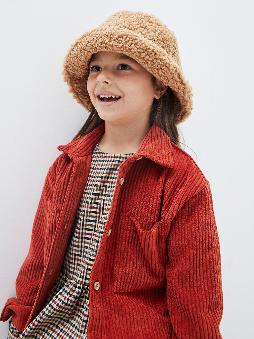 LCW Kids Basic Long Sleeve Velvet Girl Shirt -W1L681Z4-S29