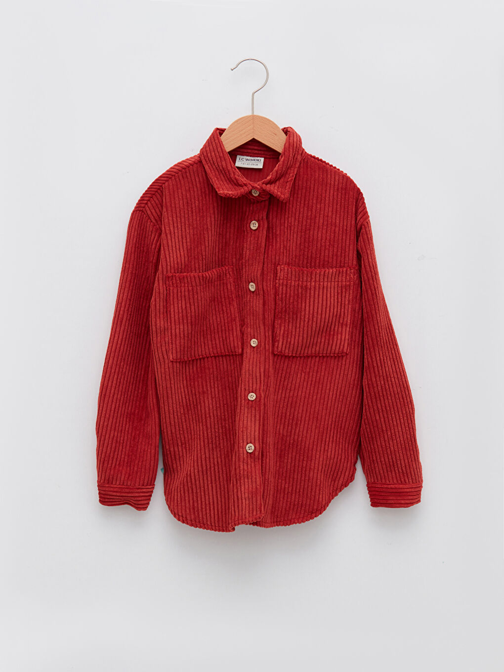LCW Kids Basic Long Sleeve Velvet Girl Shirt -W1L681Z4-S29