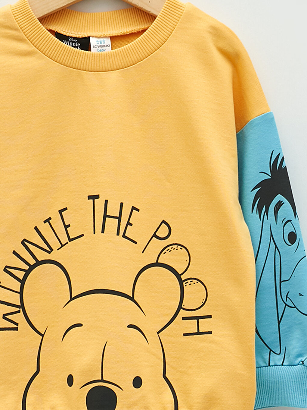 Crew Neck Long Sleeve Winnie the Pooh Printed Cotton Baby Boy Sweatshirt-2