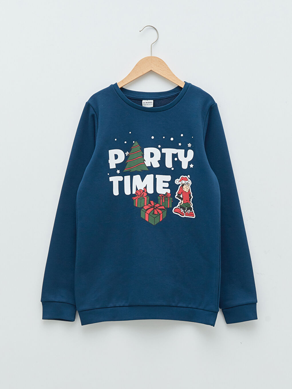 LCW Kids Crew Neck Nostalgic Monkey Printed New Year Themed Long Sleeve Boy Sweatshirt -W1L706Z4-JC7