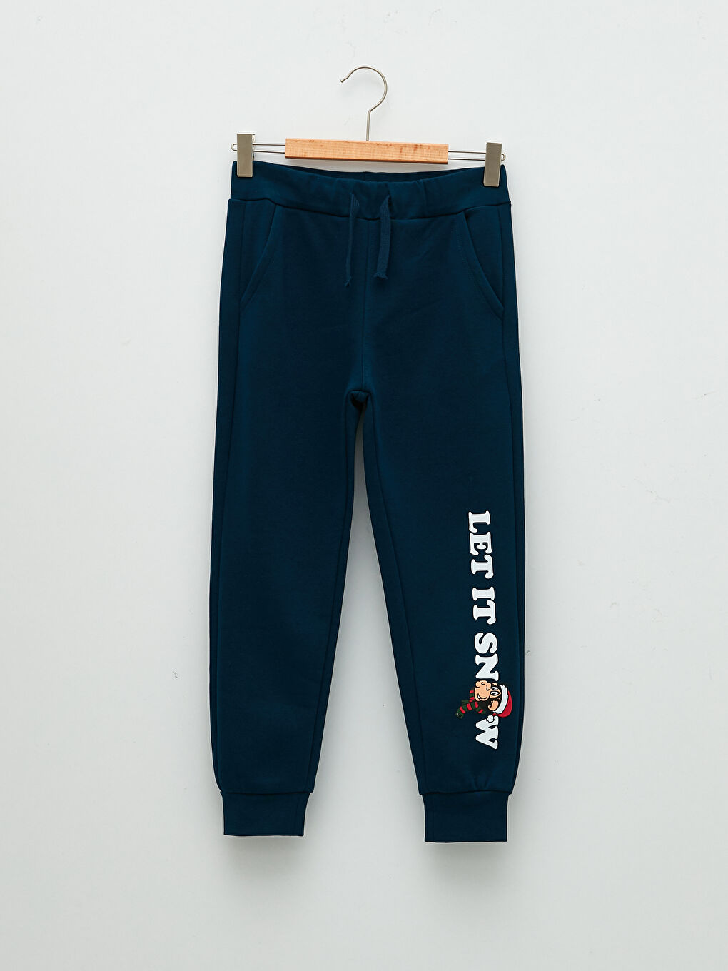 Lacivert Beli Lastikli Nostaljik Maymun Baskılı Erkek Çocuk Jogger Eşofman Altı-3