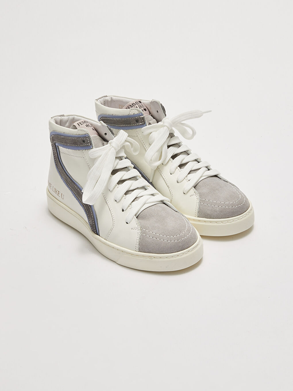 Gerçek Deri Color Block Lace Up Ankle Length Women's Sneakers-1