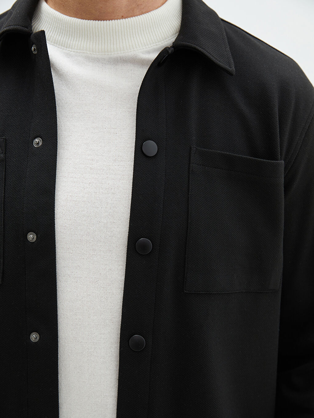 Χαλαρή Εφαρμογή Μακρυμάνικο Ανδρικό Πουκάμισο Ζακέτα-3