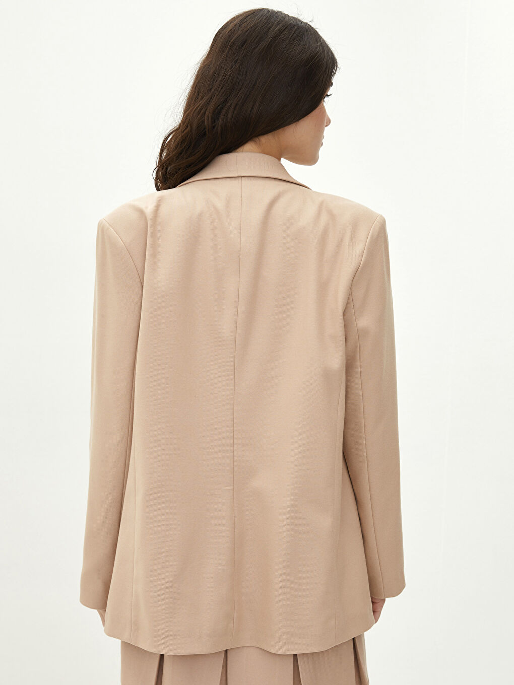 Buttoned Regular Long Sleeve Gabardine Fabric Women's Jacket-4