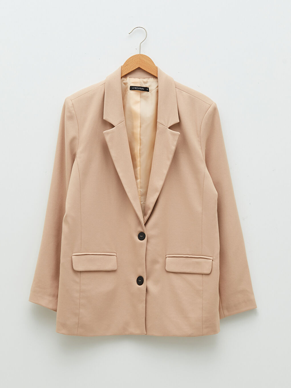 Buttoned Regular Long Sleeve Gabardine Fabric Women's Jacket-5