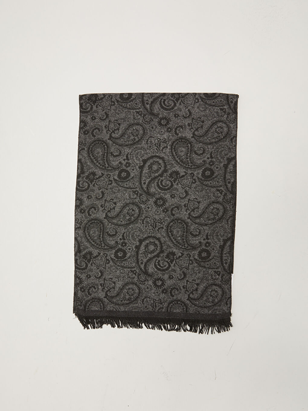 Tassel Detailed Patterned Men's Scarf-2