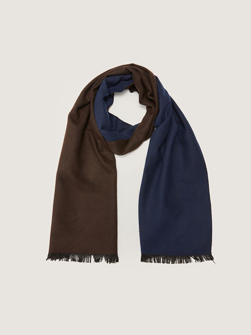 Lacivert Püskül Detaylı Erkek Atkı-1