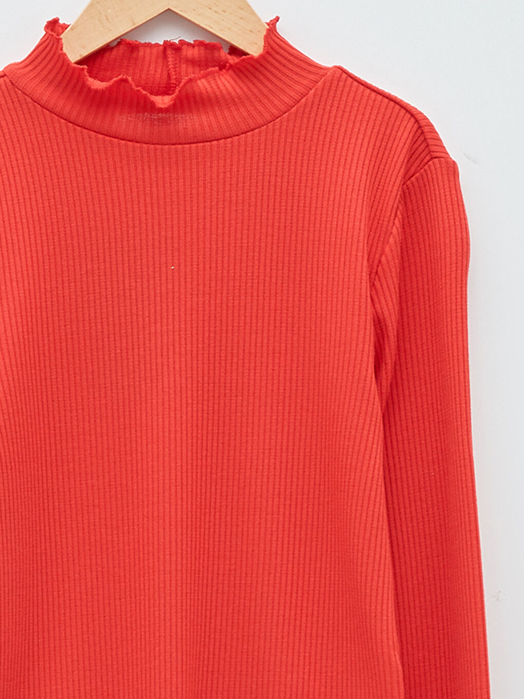 Funnel Neck Plain Long Sleeve Women's T-Shirt-8